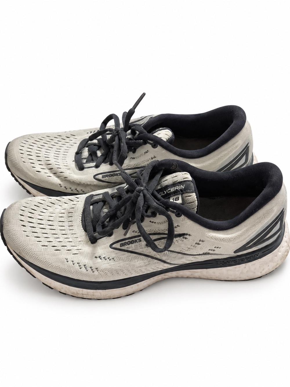 Brooks Men's Glycerin Running Shoes - Light Gray and Black